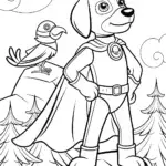 Heroic Dog and Parrot Superhero Coloring Page