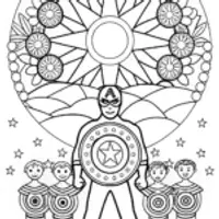 Captain America’s Shield of Hope Coloring Page