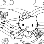 Hello Kitty’s Magical Music Journey Coloring Page