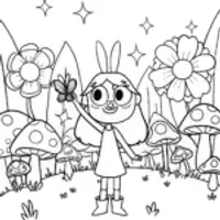 Kissy Missy’s Enchanted Garden Adventure Coloring Page