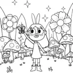 Kissy Missy’s Enchanted Garden Adventure Coloring Page