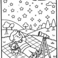 Summer Star Gazer Coloring Page
