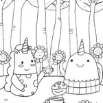 Squishmallow Fairytale Tea Party Coloring Page