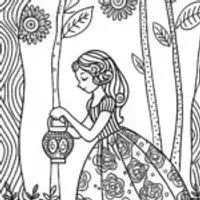 Enchanted princess in a magical grove