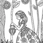 Enchanted princess in a magical grove
