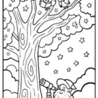 Gnome Stargazer Under the Ancient Oak