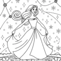 Jasmine’s Starry Dance Coloring Page