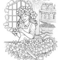 Jasmine’s Flower Crown Workshop Coloring Page