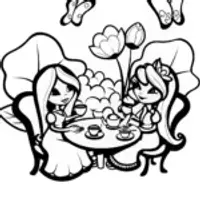 Bratz Dolls Dreamy Tea Party Coloring Page