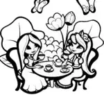 Bratz Dolls Dreamy Tea Party Coloring Page