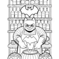 Batman and the Magical Bat-Brewery Coloring Page