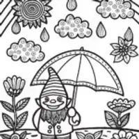 Gnome’s Enchanted Weather Garden Coloring Page