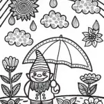 Gnome’s Enchanted Weather Garden Coloring Page