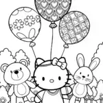 Hello Kitty’s Balloon Buddy Bash Coloring Page
