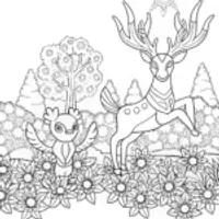 Celebi, Shaymin, and Xerneas Nature Coloring Page