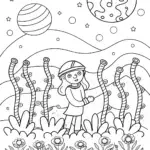 Barbie’s Dreamy Space Garden Coloring Page