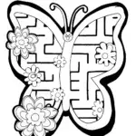 Butterfly’s Garden Labyrinth Coloring Page