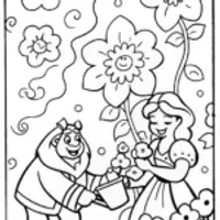 The Beast’s Enchanted Garden Coloring Page
