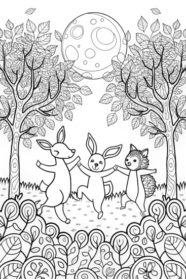 A coloring page of Harvest Moon Dance Coloring Page