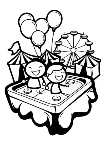 A coloring page of Carnival Fun Coloring Page