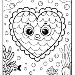 Heart Fish Ocean Adventure Coloring Page