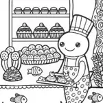 Axolotl’s Underwater Bakery Coloring Page