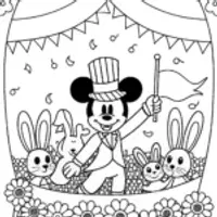 Mickey Mouse Magical Garden Parade Coloring Page
