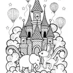 Adventure in the Cloud Castle Coloring Page