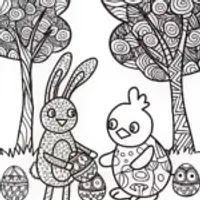 Easter Egg Artisans Coloring Page