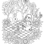 Jasmine’s Whimsical Tea Party Coloring Page