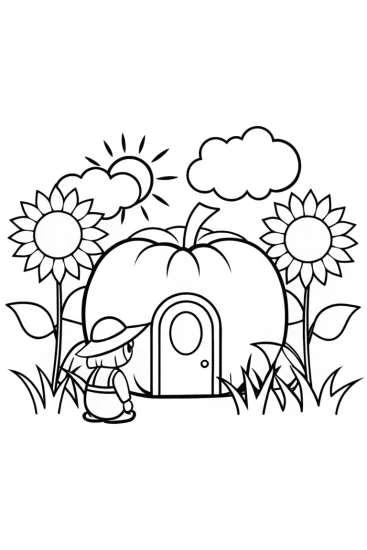 A coloring page of Summer Garden Fantasy Coloring Page
