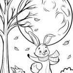 Moonlit Harvest Dance Coloring Page
