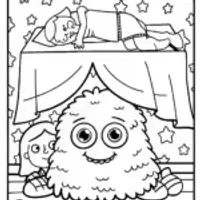 Monster Under the Bed Coloring Page