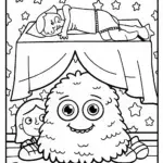 Monster Under the Bed Coloring Page