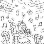 Alice’s Musical Wonderland Coloring Page