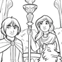 The Enchanted Battle of the Beasts Coloring Page