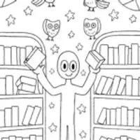 Huggy Wuggy’s Magical Bookstore Coloring Page