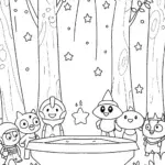 Mystic Gathering of Champions Coloring Page