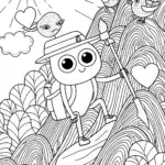 Brave Heart Climbing Adventure Coloring Page