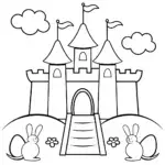 Easter Egg Castle Adventure Coloring Page
