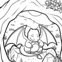 Charizard’s Cozy Cave Retreat Coloring Page