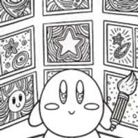 Kirby’s Cosmic Art Gallery Coloring Page
