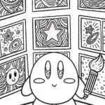 Kirby’s Cosmic Art Gallery Coloring Page