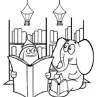 Bluey and Bingo’s Magical Library Coloring Page