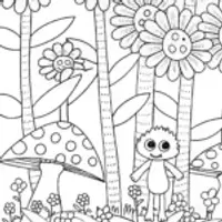 Huggy Wuggy in the whimsical flower woods