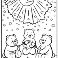Care Bears’ Cosmic Camping Adventure Coloring Page