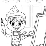 Cupcake Chic’s Art Studio Adventure Coloring Page