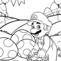 Mario’s Mushroom Harvest Festival Coloring Page