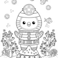 Peso the Penguin Undersea Adventure Coloring Page