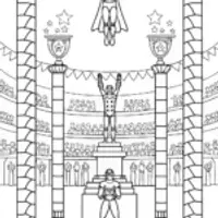 Avengers in a Mythical Arena Coloring Page